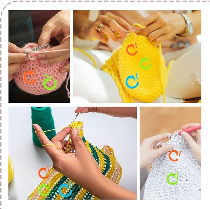 LUNARM Stitch Markers for Crocheting with Plastic Box, 80 Pcs Small and 80 Pcs Large Open Knitting Markers Rings for DIY Handmade Crafts