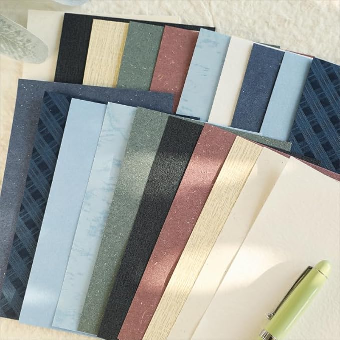 80 Sheets Textured Scrapbook Paper Packs, Assorted Color 120gsm Collage Paper Craft for Art, Scrapbooking, Junk Journals, Card Making, Mixed Media, Journaling, A6 Size