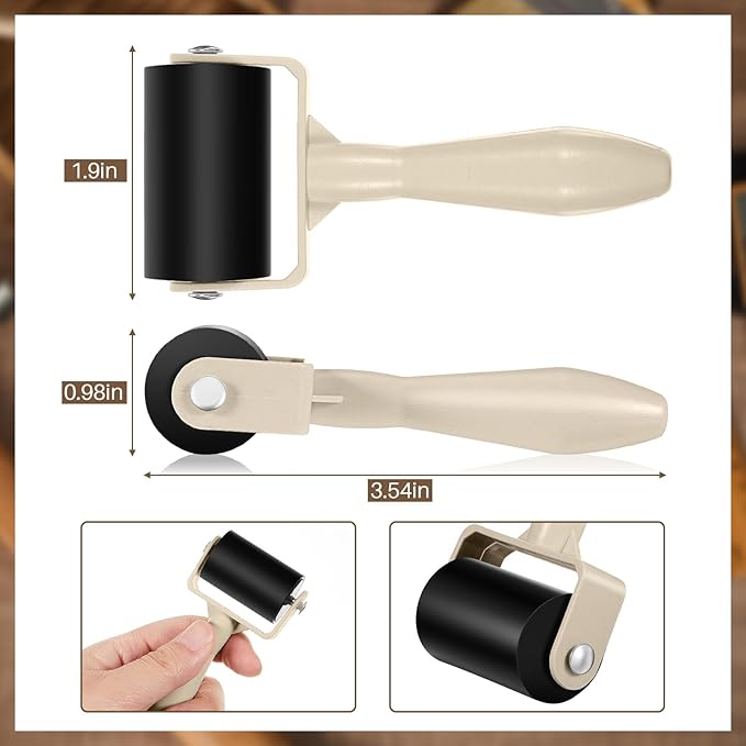 Frienda 30 Pcs Rubber Brayer Rollers 1.9 Inch Rubber Ink Roller for Gluing Printing Inking Block Paper Crafting Press Printmaking Wallpaper Stamping Scrapbooks Crafting Art DIY