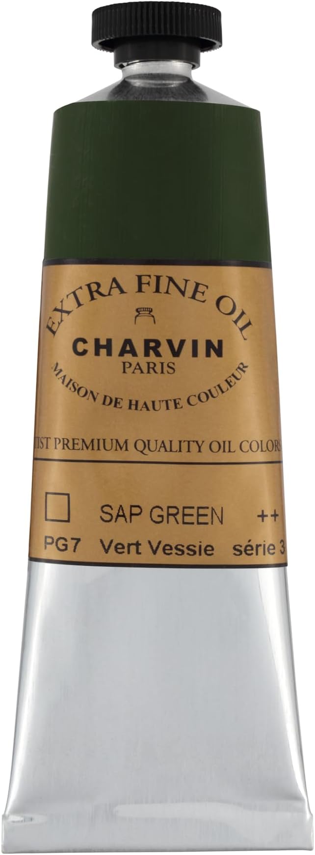 Charvin Extra Fine Oil Paint, Sap Green 60 ml - Triple-Milled, Rich Texture, Poppy Oil-Based, Light-Fast, Handmade, Archival Quality