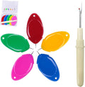 meeggrace Needle Threader, Small Needle Eye Threader Tool, Easy Threader for Machine and Hand Sewing, Fast and Precise Threading, Ideal for Needlework, with Transparent Box, 5 Colors in A Box(10PCS)