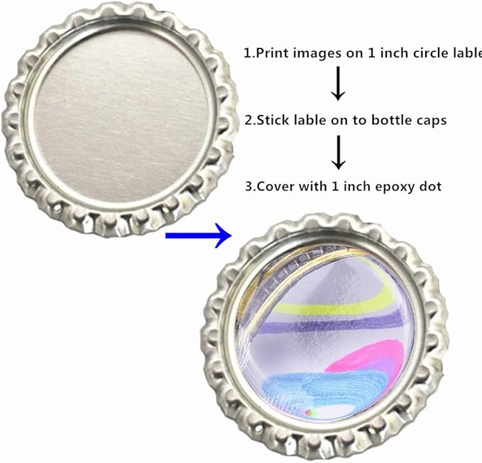 100-Piece Epoxy Resin Dome Stickers – Self-Adhesive Dots for DIY Crafts, Bottle Caps, Hair Bows, Scrapbooks, Jewelry & Pendants,1-Inch,Clear