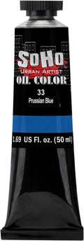 Soho Urban Artist Oil Paint - Prussian Blue, 50 ml Tube - Best Valued Oil Colors for Painting, Excellent Pigment Load