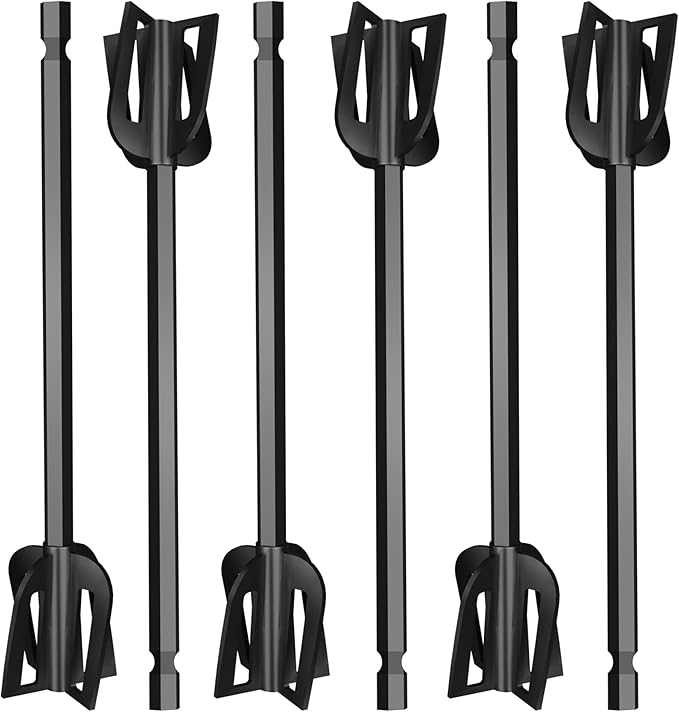 Resin Mixer Epoxy Mixer Paddles Plastic - 6 Reusable Multipurpose Bidirectional Paint Stirrer for Drill Epoxy & Paint Mixer Drill Attachment - Paint Stirrers Epoxy Stirrer - Paint Mixer for Drill