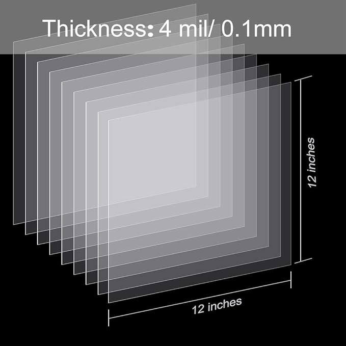 25 Pieces 4 mil Blank Stencil Material Mylar Template Sheets for Stencils, 12 x 12 inches