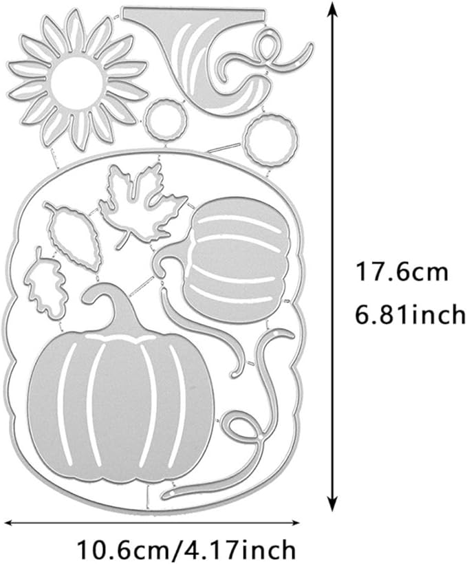 Cutting Dies Metal Stencils Scrapbooking Tools DIY Embossing Template for Paper Card Making Album Arts Crafts Supplies (Halloween Pumpkin Set-10.6x17.6cm)