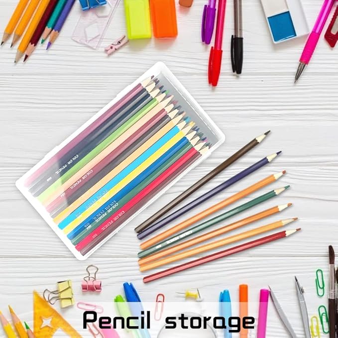 DUOFIRE Small Plastic Box Organizer Box Small Plastic Storage containers for Storage Pencils and Art Supply Organizer Rectangle(7.7 x 4.1 x 0.9inch) 4 Pack