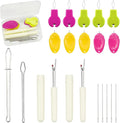 Lechchy Needle Threader for Hand Sewing & Sewing Machine - 10 Simple Needle Threaders for Embroidery Floss + 2 Seam Rippers + 2 Drawstring Threaders + 5 Needles
