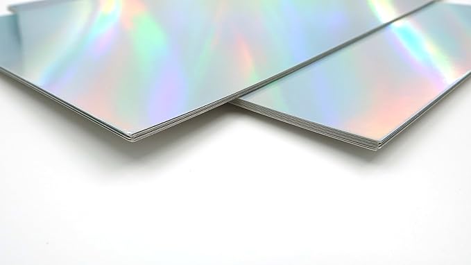 TGXRZX Metallic Cardstock Paper,holographic cardstock,Size 8 "x 11" (250gsm),15PCS,Mirror Finish Gold Foil Board for Crafting,Invitations,and Decorations,Die Cut and Plotter,Card Making(Laser silver)