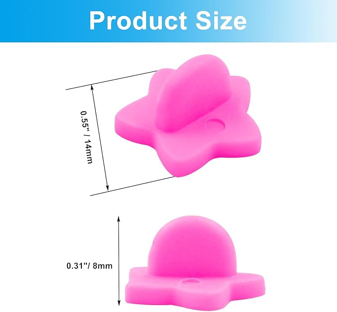 100 Pack Star Shape Rubber Pin Backs, Lapel Pin Backing Locking Pin Keepers, Brooch Holder for Uniform Badge Hat Tie（Pink）