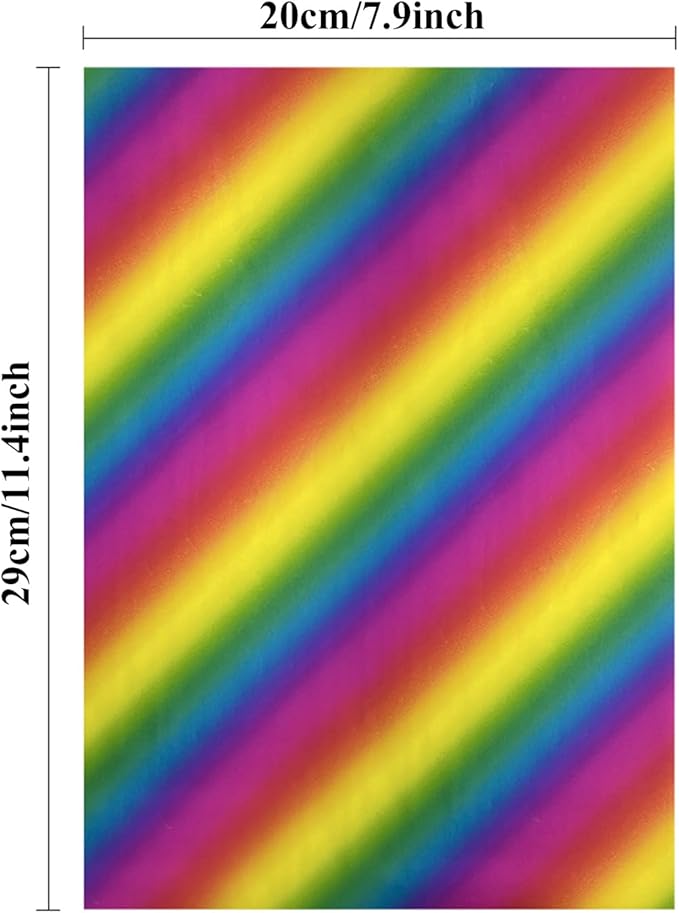 Briartw 20x29cm Hot Foil Paper 50 Sheets Pack Toner Reactive Foil Hot Stamping Foil Paper by Laser Printer and Laminator for Scrapbooking Craft Cardmaking DIY Album (Rainbow, 100 Sheets)
