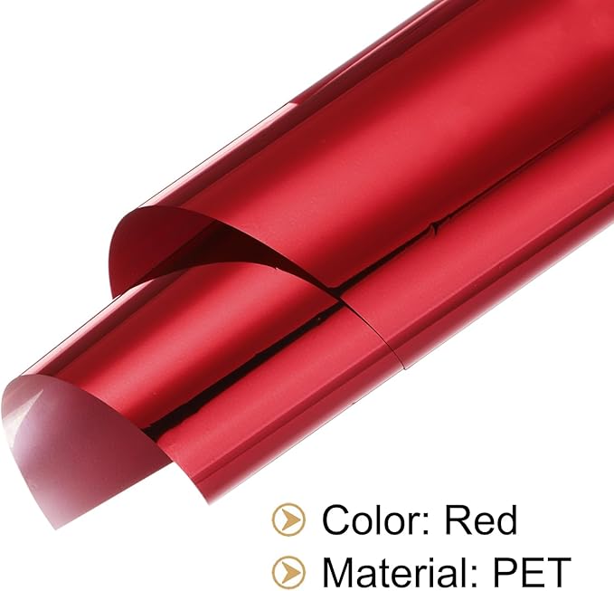 MECCANIXITY 50 Sheets Heat Reactive Foil, 20x29cm Red Foil Transfer Sheets Toner Reactive Foil Transfer Foil Sheets Hot Foil Stamping Paper for Crafts DIY Cardmaking Album Decoration