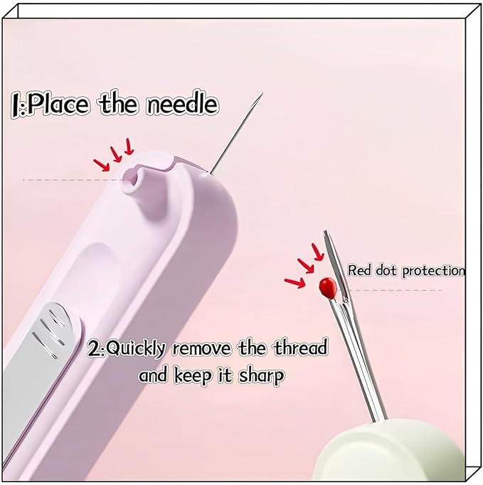 Upgraded 2 in 1 Automatic Needle Threaders Seam Ripper,Quilting Supplies Sewing Kit,Quick Sewing Machine Loop Needle Threaders (2PCS-Green,Yellow)