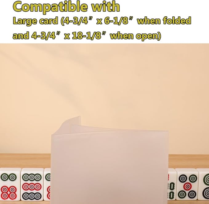 aoG Mahjong Card Holder for Mah Jongg Hands and Rules, Non Glare, PVC Plastic, Soft, Durable, 2025 (Large - 4 pcs)