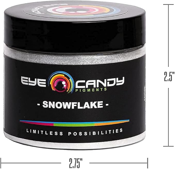 Eye Candy Pigments Premium White Mica Powder - Snowflake (50gr) - for Epoxy, Resin, Soap, Paint, Woodworking, Acrylic Pouring, Bath Bombs, Fishing Lures - DIY Arts and Crafts Additive