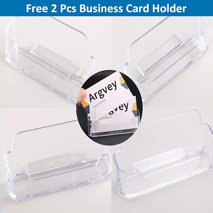 4Pcs Acrylic Brochure Holder, Plastic Trifold 4 Inches Wide Pamphlet Holder Wall Mount/Countertop Organizer for Display Flyer, Booklet, Document, Literature