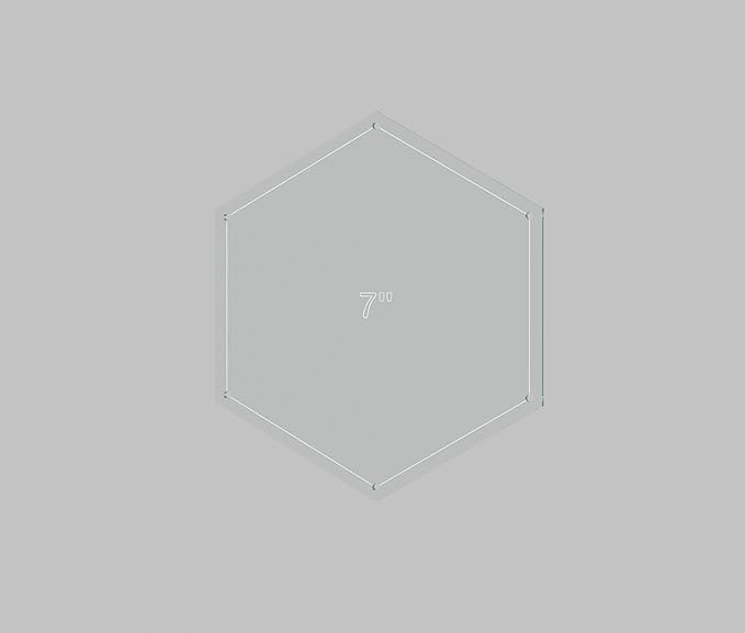 Hexagon Quilting Template Set - 5", 6", 7", 8" Sizes with 1/4" Seam Allowance - Durable Acrylic Templates for Quilting, Patchwork, Crafting, & Sewing Projects - Clear Templates for Accuracy