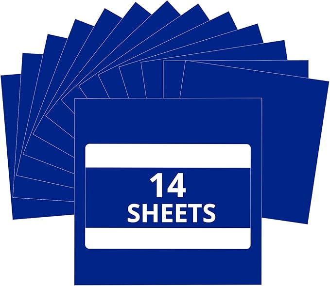 HTVRONT Royal Blue Permanent Vinyl for Cutting Machine - 14 Pack Blue Glossy 12 ” x 12 ” Permanent Vinyl Sheets for Craft Projects, Royal Blue Adhesive Bundle Compatible with Cricut Cutting Machine
