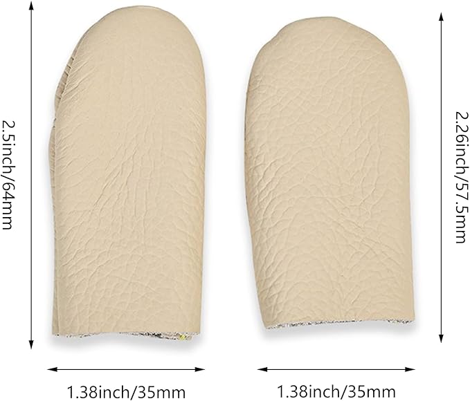 4 Pairs Leather Finger Protector Needle Felting Knitting Finger Thimble Guards Tools, Fingers Thumb Protector for Knitting Sewing Quilting Pin Needles Craft Accessories DIY Sewing Tools(Random Color)