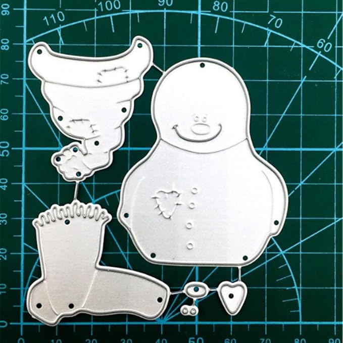 Mvchifay Cutting Dies for Card Making Metal Die-Cuts Scrapbooking Tool Hollow Frame DIY Craft Punch Template Embossing for Paper Album Decor (6 Pcs Snowman-9.4x6.2cm)