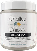 Chalky Chicks All-in-One Chalk Paint for Furniture or Cabinet - 8 Fl Oz - Matte Finish Wolf Gray (Gray/Beige) for Metal, Wood Furniture Paint - No Sanding All-in-One for Home Decor & Crafts, USA Made