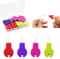 Lechchy 16 Pcs Sewing Machine Needle Threaders for Embroidery Floss, Cut-Off Thread Function, Gourd Shaped Simple Threader Tool for Hand Sewing, Sewing Crafting, with Clear Storage Box, 4 Colors