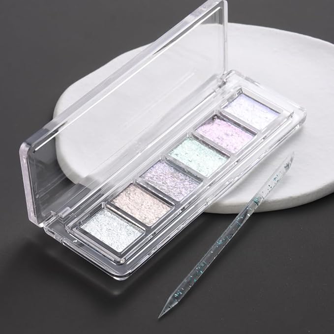 6 Colors Solid Opal Aurora Nail Powder Set, Iridescent Aurora Pigment Holographic Chameleon Sparkly Flakes Glitter Dust Kit for Gel Polish Nail Art Decorations…