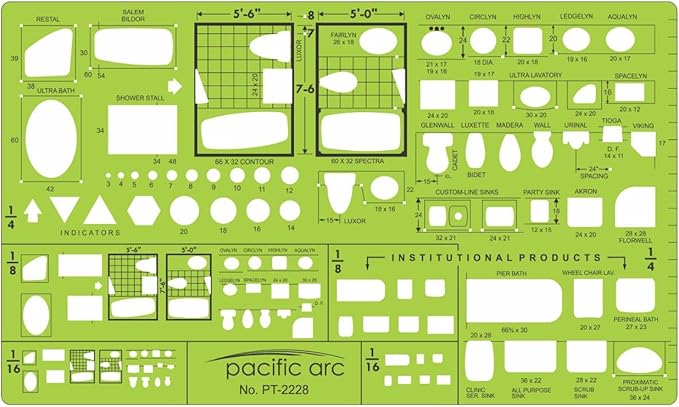 Pacific Arc Template: Plumbing Plan Views 1/4, 1/8, 1/16