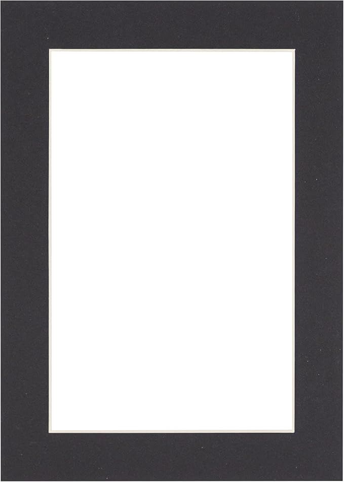 Poster Palooza 8x10 Mat Bevel Cut for 5.5x8.5 Photos - Acid Free Black Precut Matboard - For Pictures, Photos, Framing - 4-ply Thickness