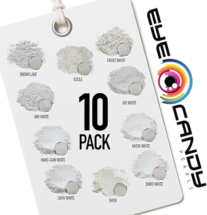 Eye Candy Pigments Premium White Mica Powder - Snowflake (25gr) - for Epoxy, Resin, Soap, Paint, Woodworking, Acrylic Pouring, Bath Bombs, Fishing Lures - DIY Arts and Crafts Additive
