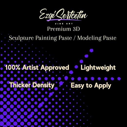 3D Sculpture Painting Paste|Texture Paste|Decorative Plaster|Ready to Use|Unique Metallic Pearl and Neon Colors|Ideal for Artwork|Stencil|Flowers|Texture and Art Relief|6 oz | (Brownie)