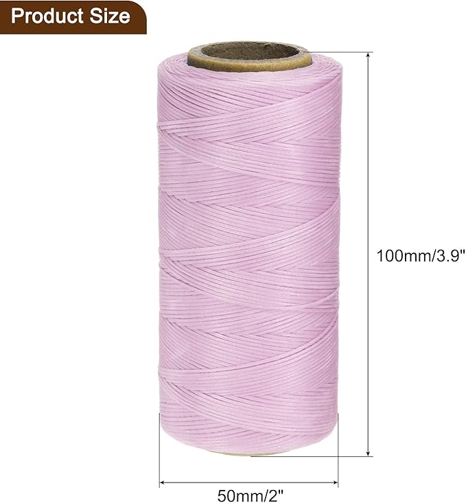 uxcell 150D 0.8mm Flat Waxed Thread 284 Yards Polyester Leather Sewing Waxed String Hand Stitching Waxed Cord for Leather Stitching Sewing Bookbinding DIY Craft Purple Brown
