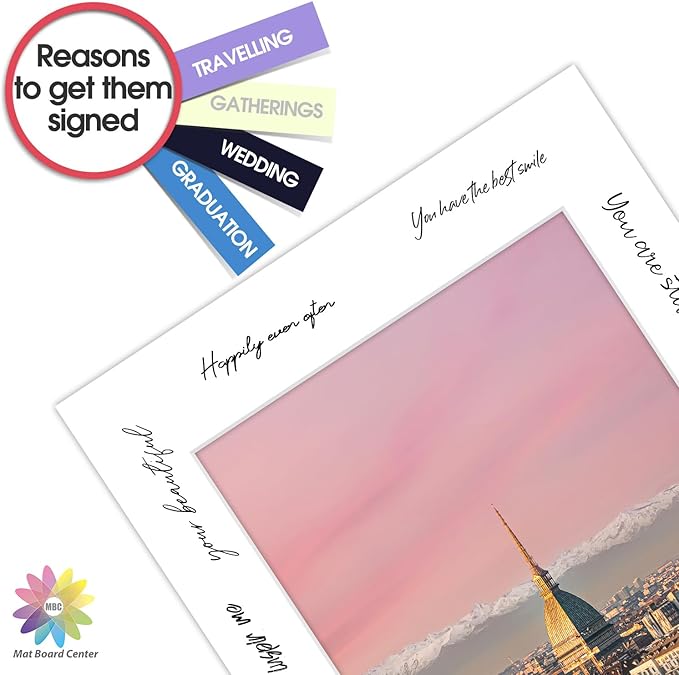 MBC MAT BOARD CENTER, 10 Pack 12x16 for 9x12 White Picture Mats Frame Mattes, Bevel Cut, Acid Free, 4-ply Thickness