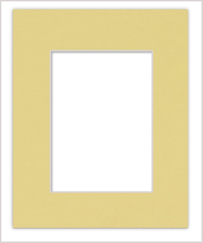 11x14 Mat for 8.5x11 Photo - Precut Soft Yellow Picture Matboard for Frames Measuring 11 x 14 Inches - Bevel Cut Matte to Display Art Measuring 8.5 x 11 Inches - Acid Free ONE MAT
