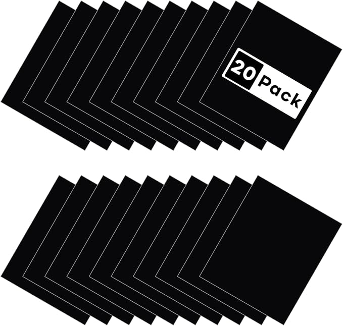 HTVRONT Black Heat Transfer Vinyl Bundle: 20 Pack 12" x 10" Black Iron on HTV for T-Shirt, Compatible with Cricut Cutting Machine, Silhouette Cameo or Heat Press Machine