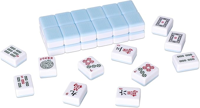 American Mahjong Tile Set with 166 Blue Back Tiles (1.2”, Tiles Only)