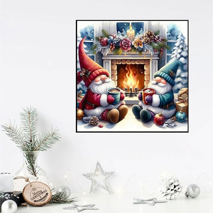 Christmas Stamped Cross Stitch Kits - Christmas Gnome Counted Cross Stitch Kits for Beginners Adults Needlepoint Cross-Stitch Patterns Dimensions Needlecrafts Embroidery Kits Arts and Crafts