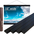 DACRI HOME 18" Magnetic Poster Hanger Frame - Teak Wood Poster Frame, Strong Magnets for Safe Hanging Picture Print Map Scroll Wall Art 18x24 18x36 (18 inch/45 cm, Black)