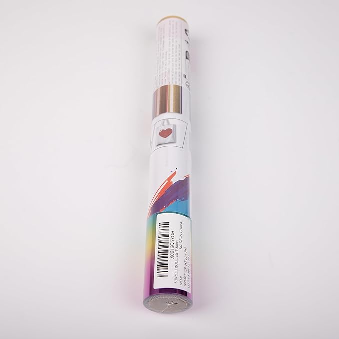 VINYL FROG Metallic Foil HTV Vinyl Roll 12" x5ft Rainbow Heat Transfer Vinyl Holographic Chrome Iron on Vinyl Easy to Cut & Weed DIY Heat Press Design for T-Shirts