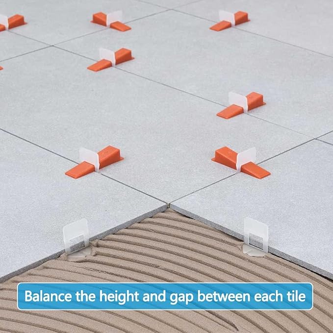 2000 PCS Tile Leveling System Clips 1/16''(1.5mm) Tiles Leveler Spacers Tool for Professional Ceramic Tile and Stone Installation