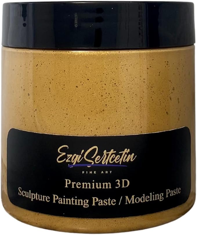 3D Sculpture Painting Paste|Texture Paste|Decorative Plaster|Ready to Use|Unique Metallic Pearl and Neon Colors|Ideal for Artwork|Stencil|Flowers|Texture and Art Relief|6 oz (Parmigiano)