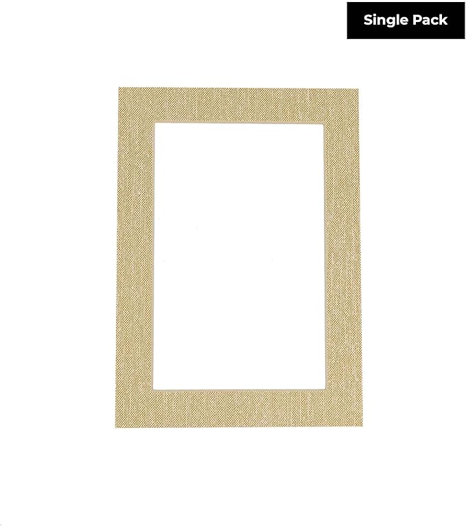 8x10 Mat Bevel Cut for 5.5x8.5 Photos - Acid Free Fresh Linen Canvas Precut Matboard - For Pictures, Photos, Framing - 4-ply Thickness