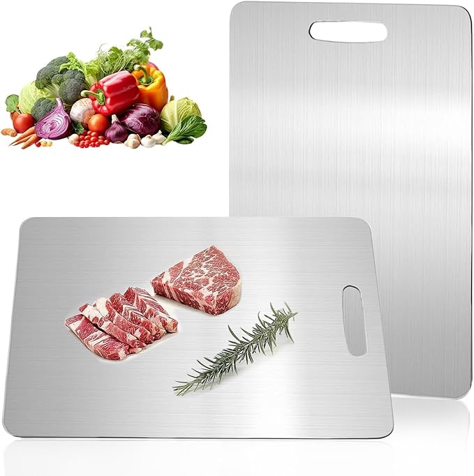 Titanium Cutting Boards for Kitchen,Katuchef Titanium Cutting Board,Non toxic Doubld-Side Available Chopping Boards, Easy to Clean and Store(1PC-XL:18.11 * 11.81)