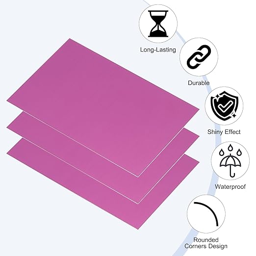 PATIKIL 2.1x3.3 Inch Anodized Aluminum Sheet Metal, 20Pcs Laser Plates Engraving Blanks 0.5MM Thin Rectangle for Crafting DIY House Laser Engraving, Purple