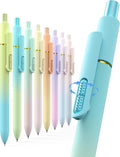 8pc Gel Pens, 0.7mm Black Ink, Medium Tip - Fast-Dry, No Bleed, Gradient Colors for Office & School