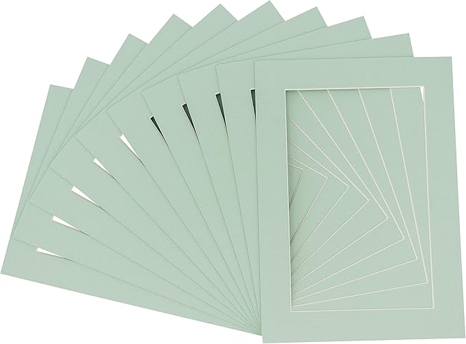 11x14 Mat for 8.5x11 Photo - Precut Honeydew Green Picture Matboard for Frames Measuring 11 x 14 Inches - Bevel Cut Matte to Display Art Measuring 8.5 x 11 Inches - Acid Free Pack of 100 MATS
