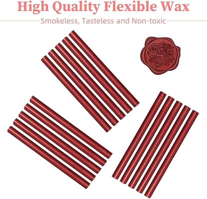 Wax Seal Sticks, Afobby 15 Pieces Glue Gun Sealing Wax Sticks for Wax Seal Stamp, New Wine Red Wax Sealing Sticks for Wedding Invitations, Cards, Envelopes