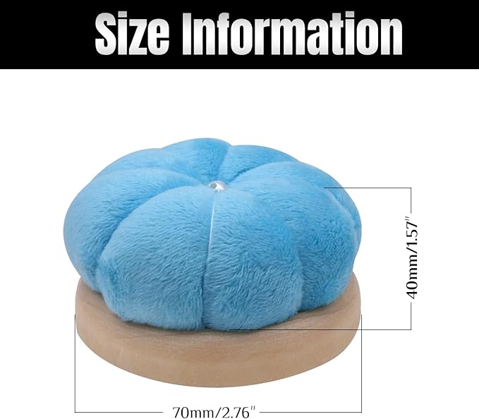 Uxney Pin Cushion,Wooden Sewing Pin Cushion Pincushion Needle Cushion for Sewing Quilting Needlework DIY Crafts(Sky Blue,2 PCS)