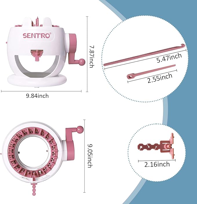 SENTRO 22 Needle Knitting Machine, Knitting Loom Set, Round Weaving Loom for Adults and Beginners, Bunny Shaped Smart Weaver, Hat Sock Scarf Loom,Arts and Crafts Knitting Kit