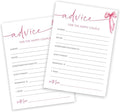 Bridal Shower Games Cards, Advice for The Happy Couple, Bridal Shower Games 25 Guests, Engagement Party Wedding Games for Guests, Pink Ribbon Bow Wedding Party Supplies - E10